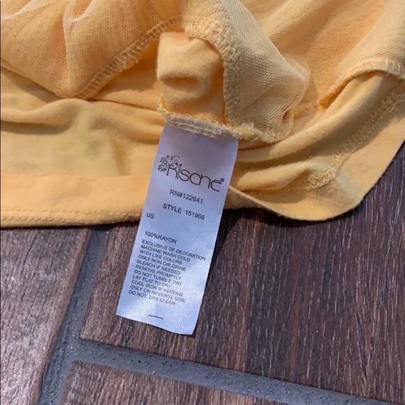 Kische Women's Large Yellow Sequined Block Long T-Shirt Going Out Party Concert - Picture 6 of 6